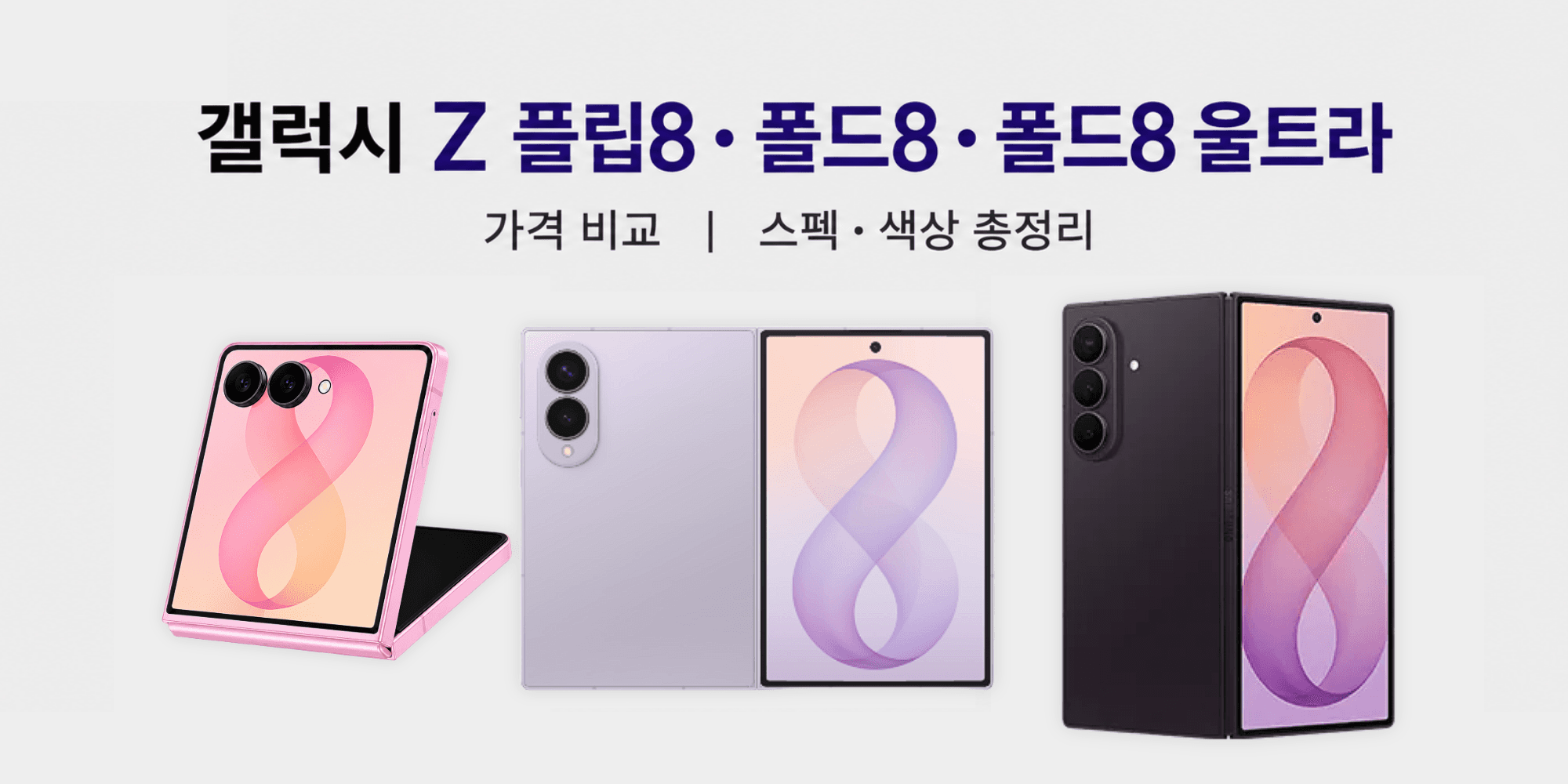 갤럭시 Z 플립8·폴드8·폴드8 울트라 가격 비교|스펙·색상 차이점 총정리